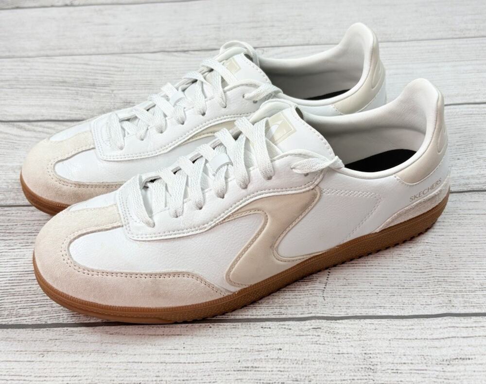 Skechers Women’s Hotshot Kickoff White Gum Sole Sneakers Court Shoes Size 11 - Picture 1 of 9